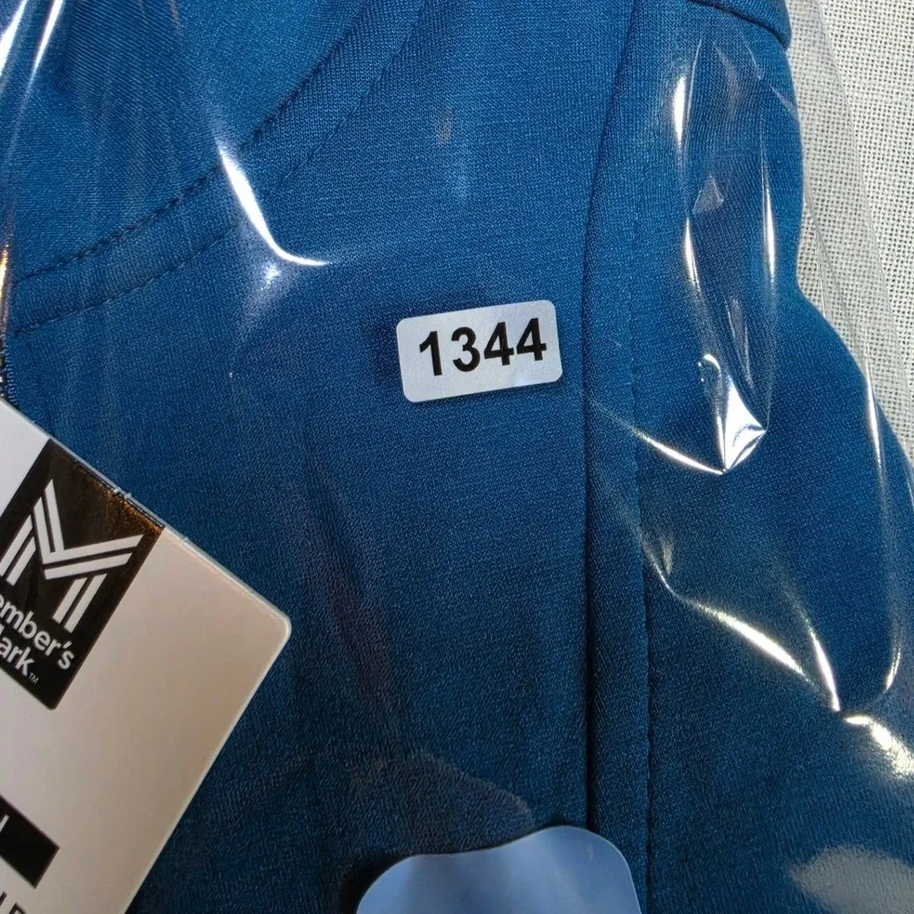 Members Mark Girls Sandwash Quarter Zip Pullover Turquoise Blue S 6 6X NWT